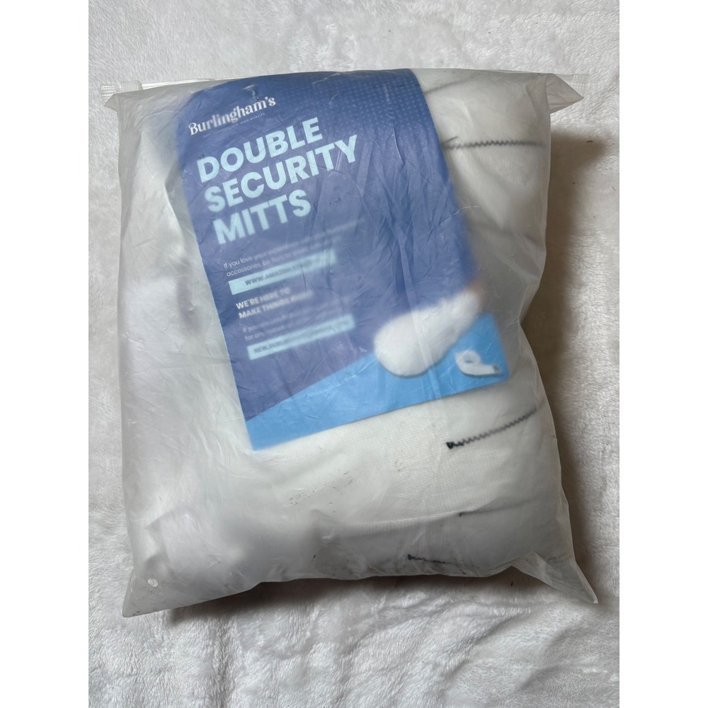 Burlingham's Double Security Mitts Medical Restraint Gloves White 2 Pack New